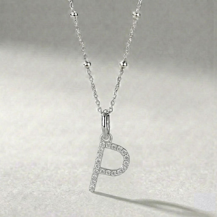 Silver Initial Pendant P