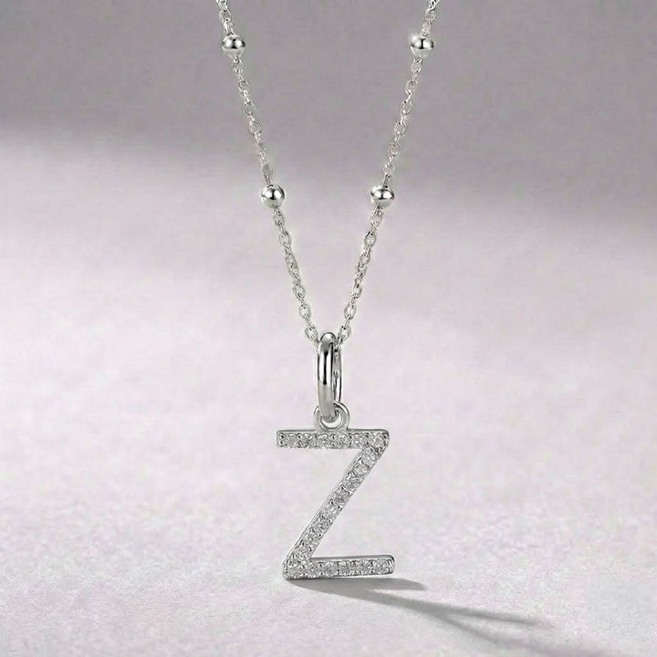 Silver Initial Pendant Z