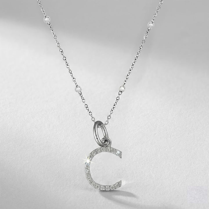 Silver Initial Pendant C