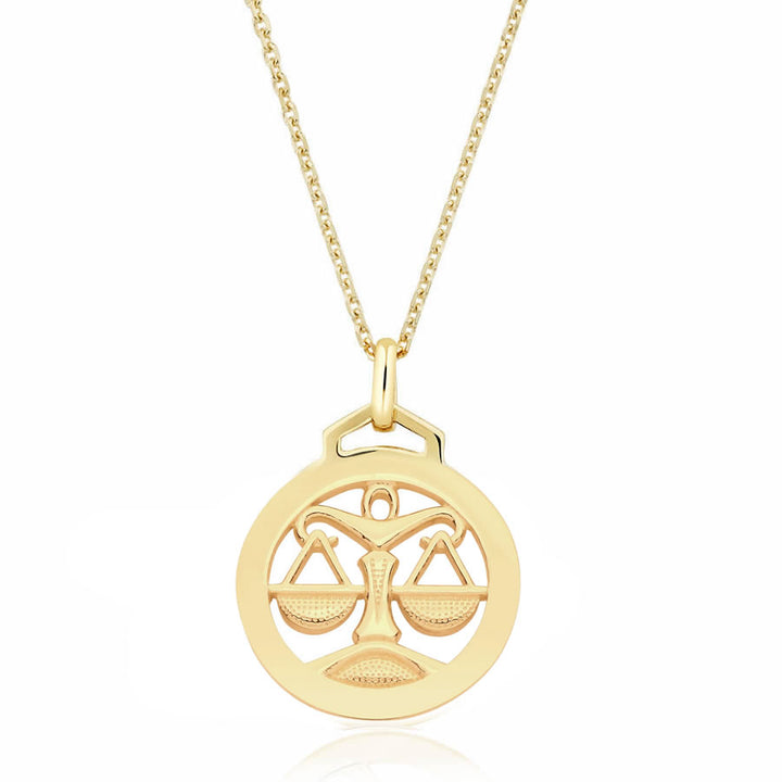 9ct Gold Libra Zodiac Pendant