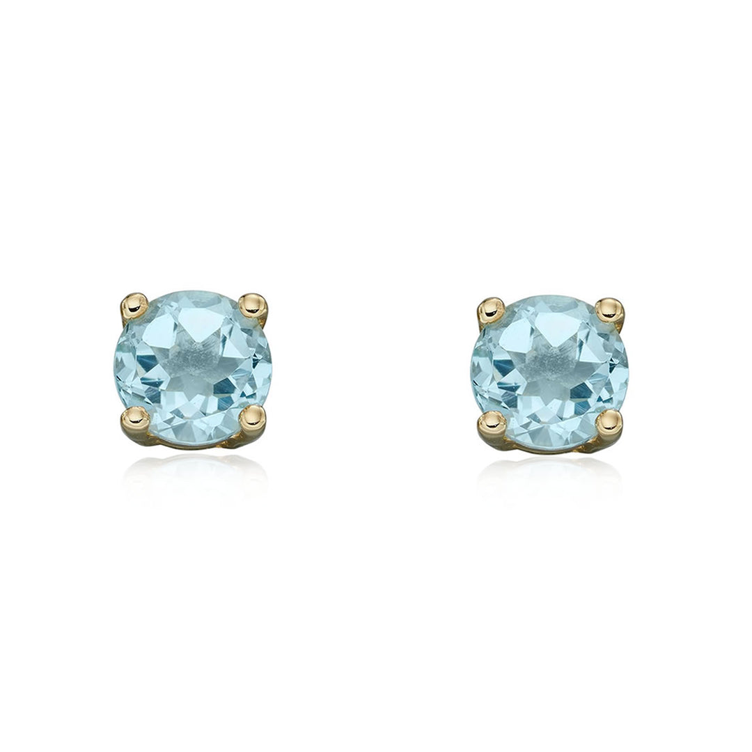 9ct Gold March Birthstone Stud Earrings