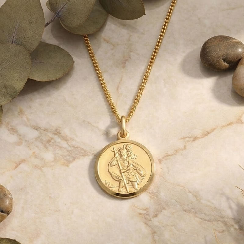 Men's 9ct Gold St Christopher Pendant