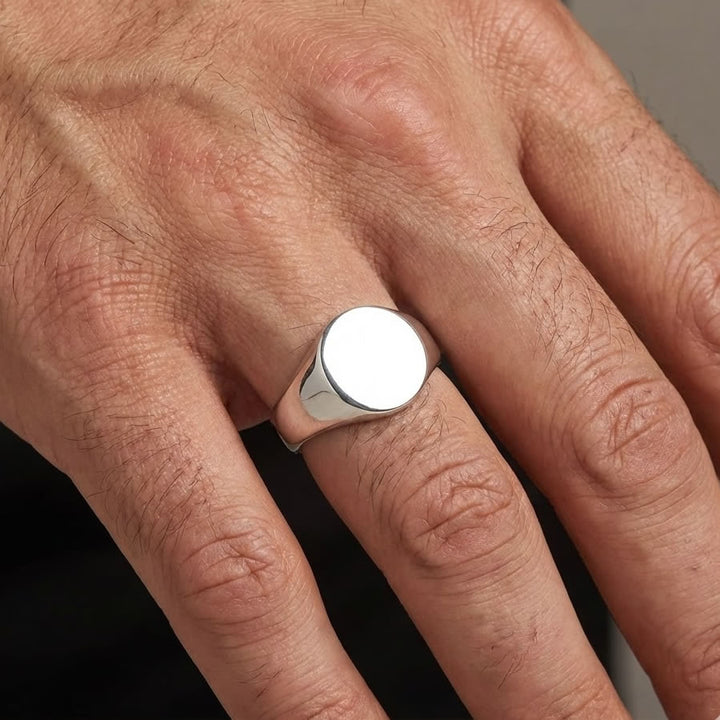 Men's Sterling Silver Oval Signet Ring
