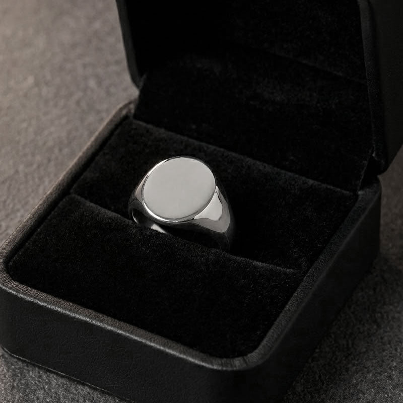 Men's Sterling Silver Oval Signet Ring