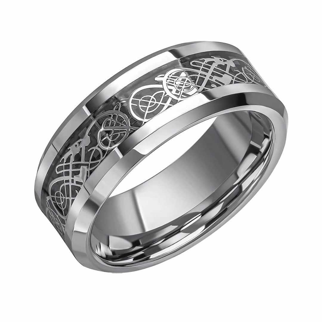 Men's Celtic Pattern Tungsten Band Ring