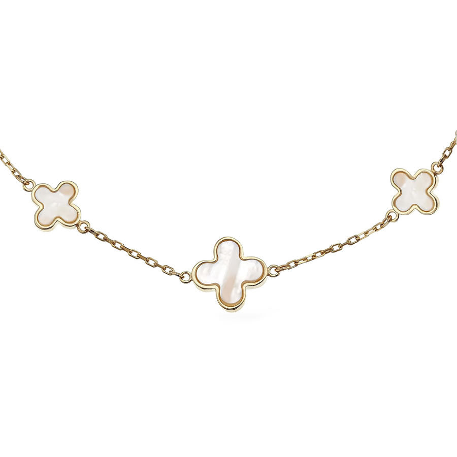 9ct Gold Mother of Pearl Four Leaf Clover Bracelet