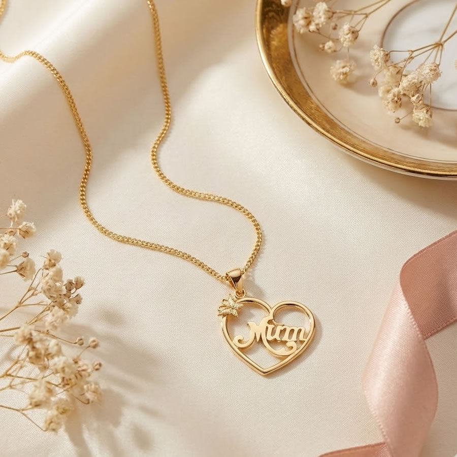 9ct Gold Mum Heart Necklace