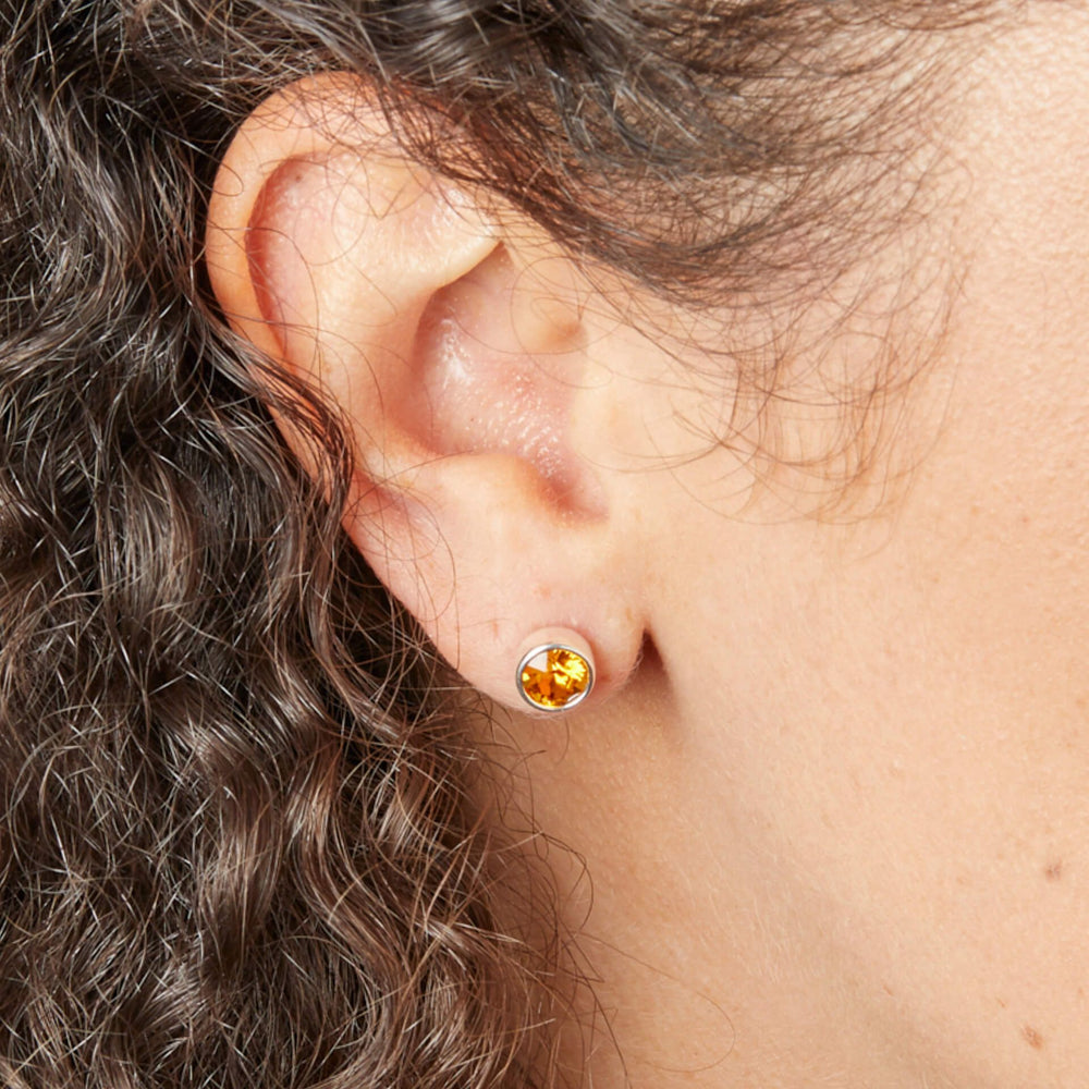 Copy of Silver Crystal Birthstone Stud Earrings (October)