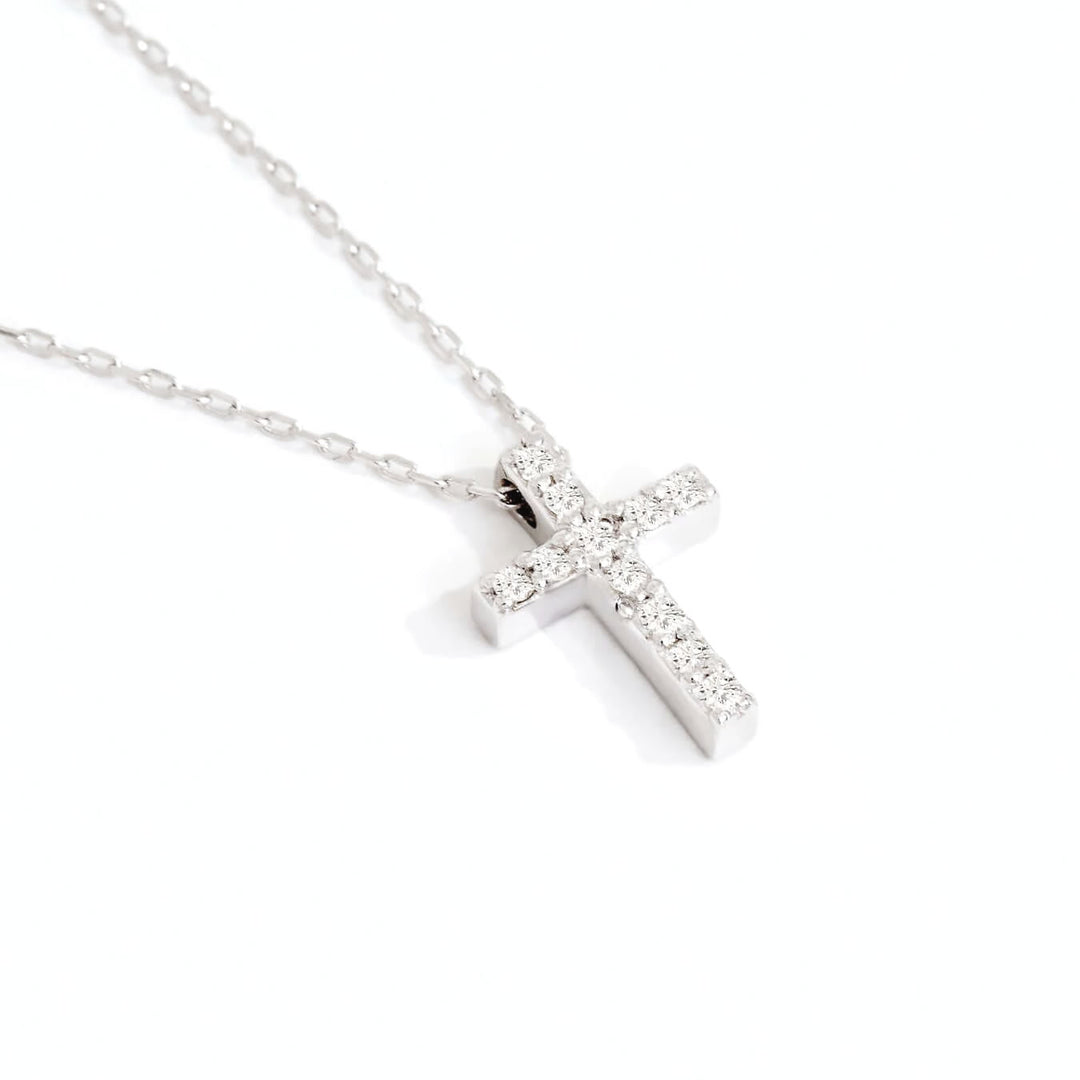 Silver Cubic Zirconia Cross Pendant