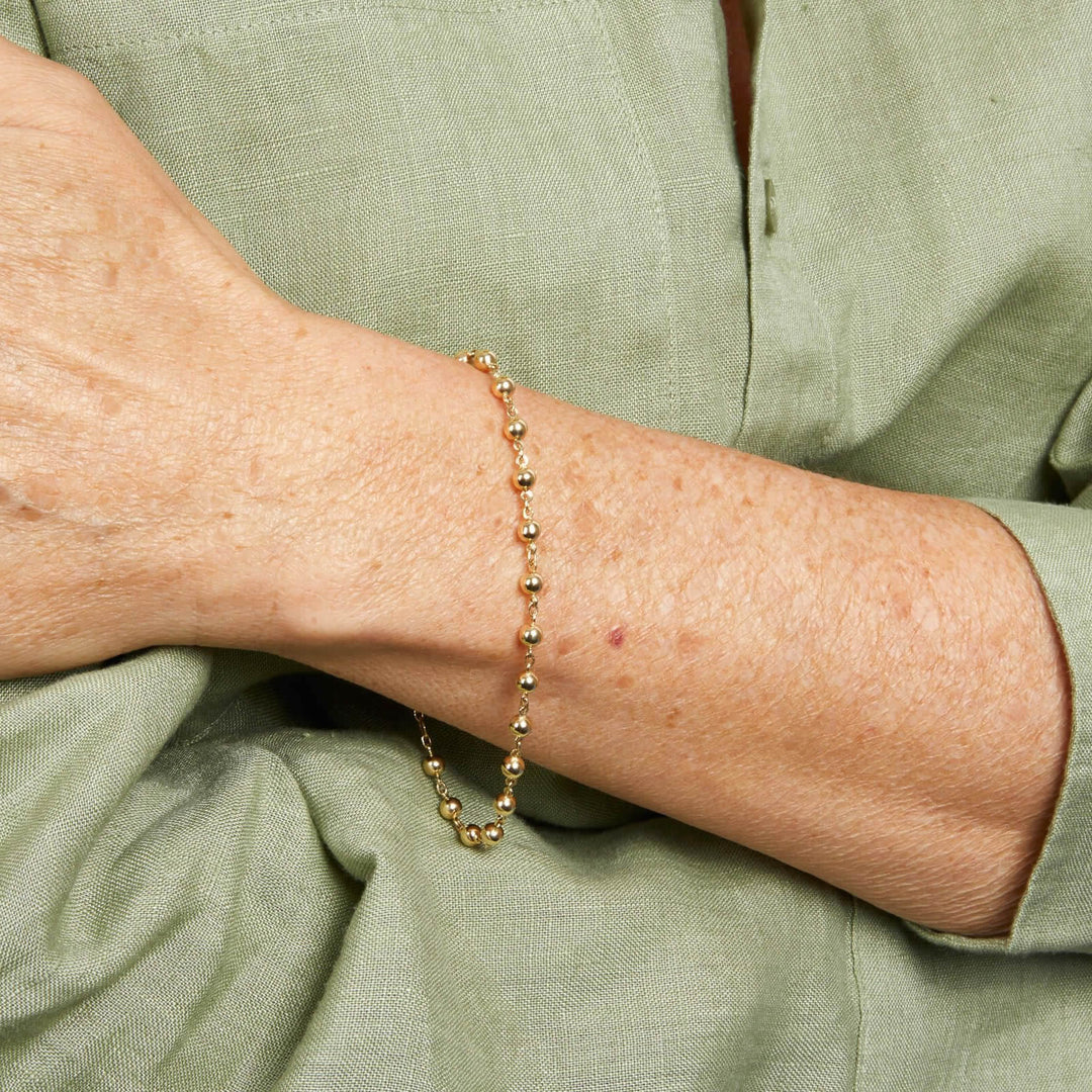 9ct Gold Bead Chain Bracelet