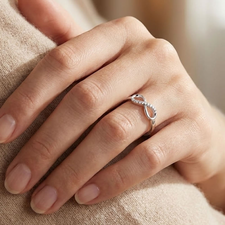 Silver Cubic Zirconia Forever Infinity Ring