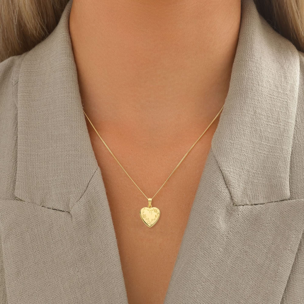 9ct Gold Heart Locket Necklace