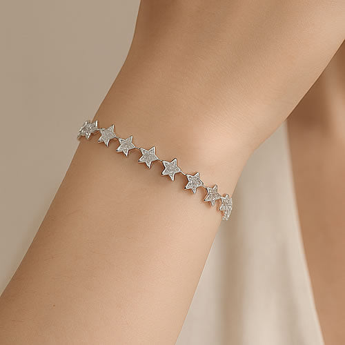 Sterling Silver Celestial Sparkling Star Bracelet
