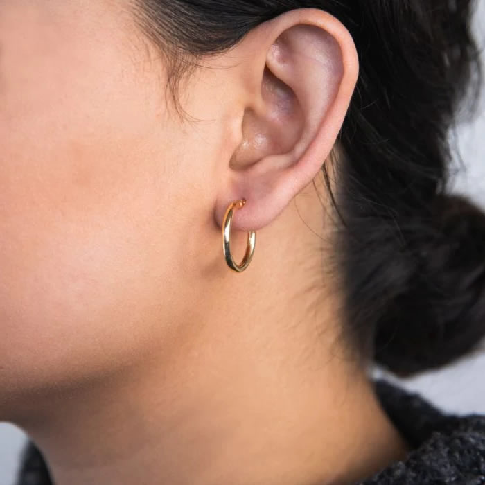 9ct Gold Classic Hoop Earrings 18mm