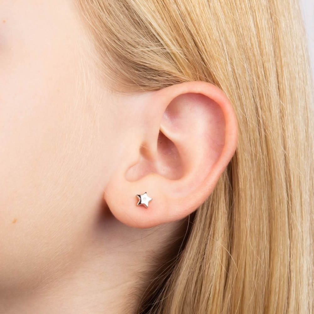 Children's Sterling Silver Star Stud Earrings