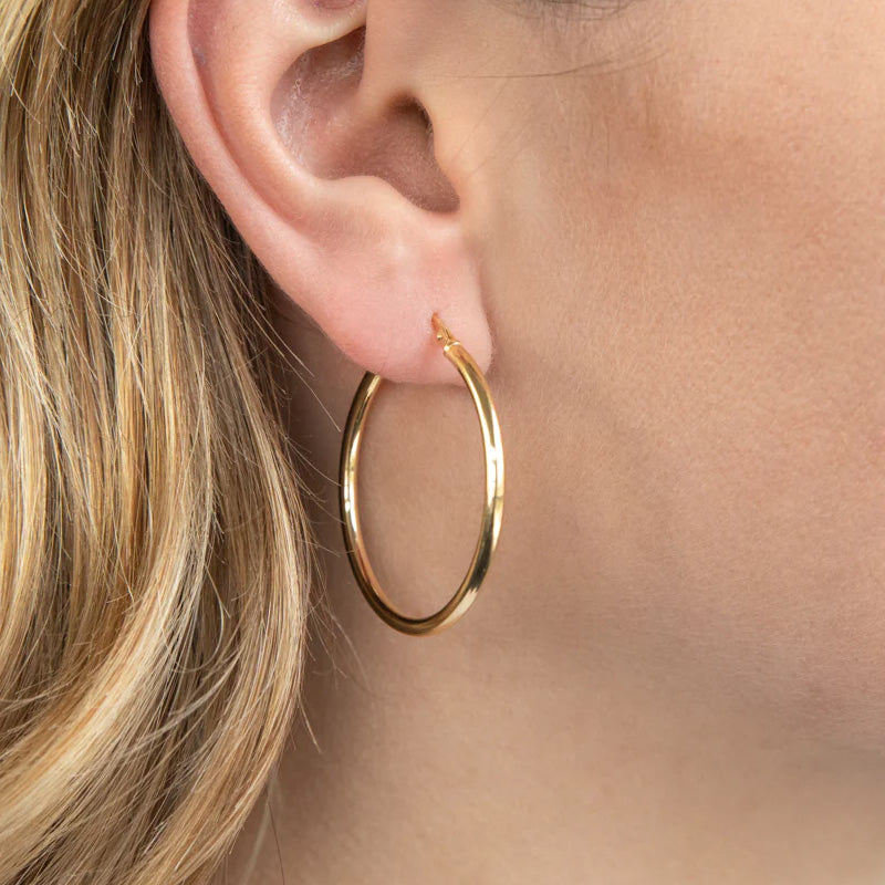 9ct Gold Classic Hoop Earrings 30mm
