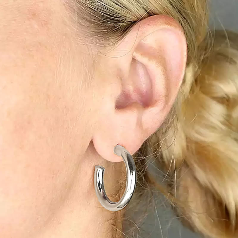 Sterling Silver 3/4 Hoop Earrings