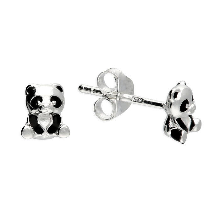 Children's Sterling Silver Panda Earrings