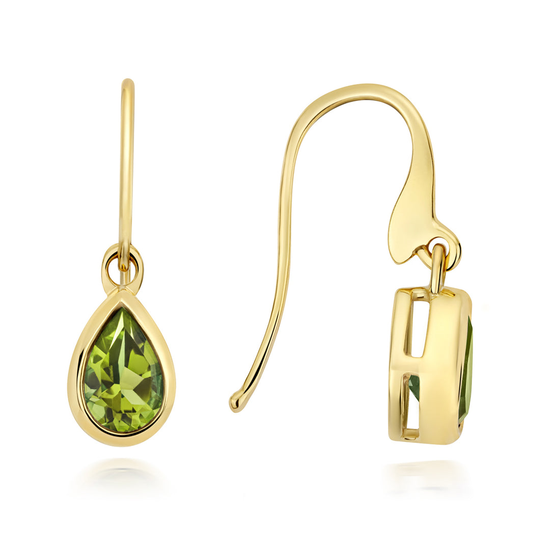 9ct Gold Peridot Teardrop Earrings