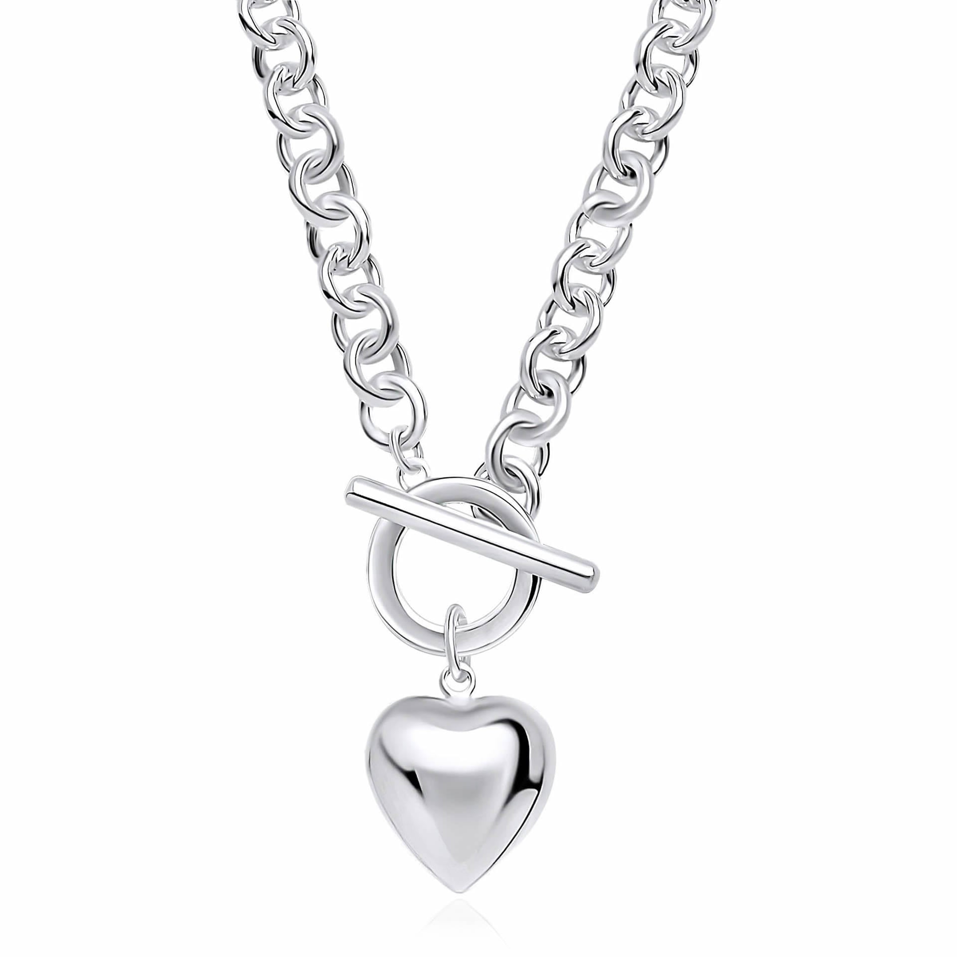 【HYERES LOR】25SS★ Pebble Heart Silver T-Bar Necklace S HYERES LOR】25SS☆ Pebble Heart Silver T-Bar Necklace S