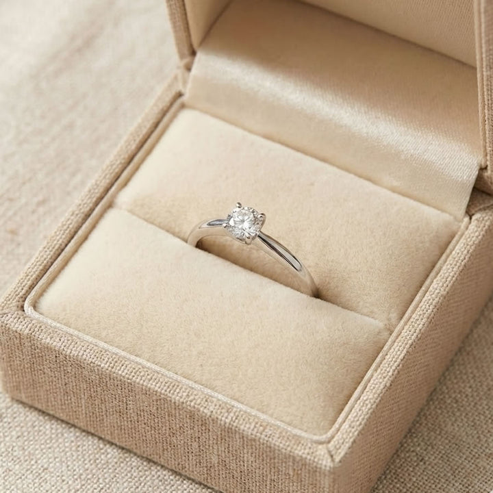 Sterling Silver 0.5ct Moissanite Solitaire Ring