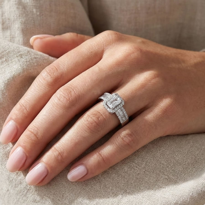 Sterling Silver Pave Cubic Zirconia Eternity Ring