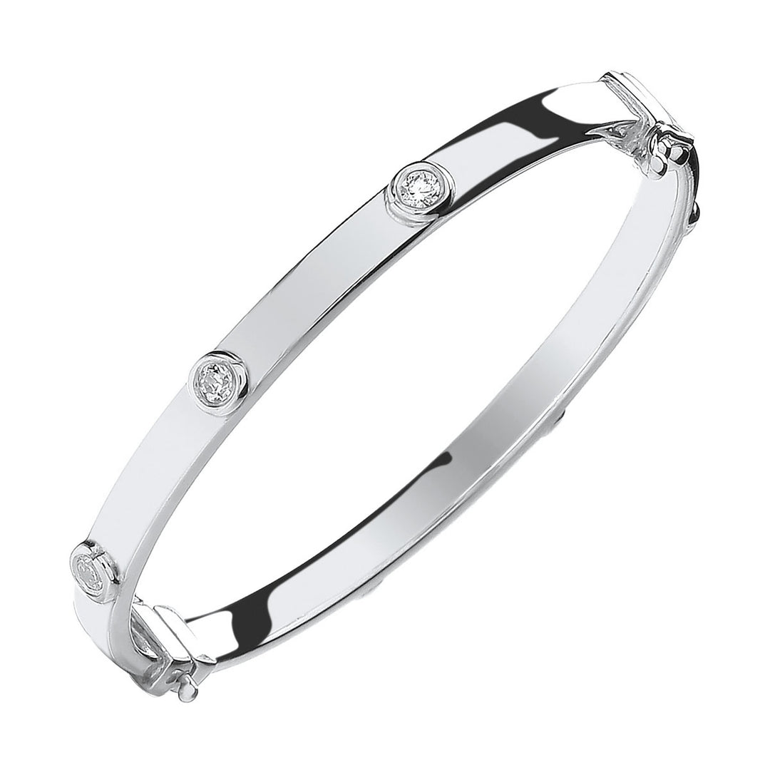 Sterling Silver Cubic Zirconia Baby Bangle