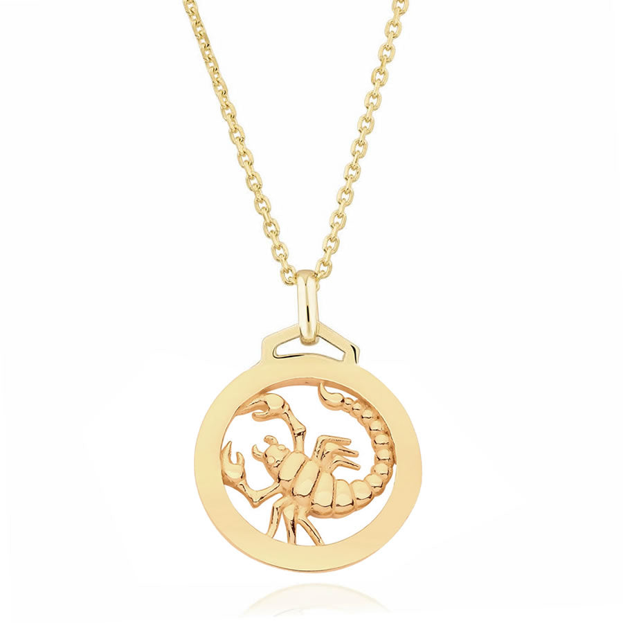 9ct Gold Scorpio Zodiac Pendant