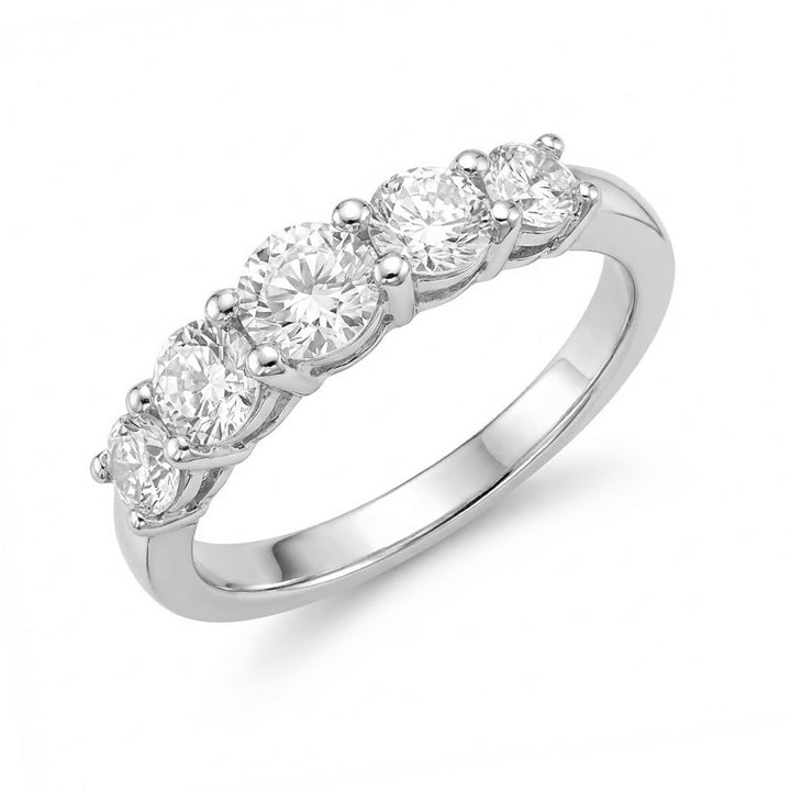 Sterling Silver Graduated 5 Stone Ring
