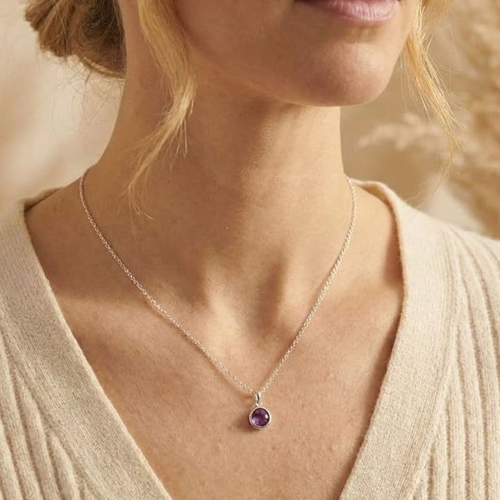 Sterling Silver Amethyst Orb Pendant