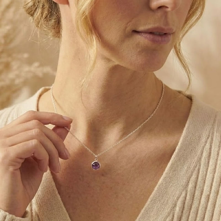 Sterling Silver Amethyst Orb Pendant