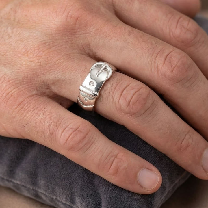 Men's Sterling Silver Buckle Ring