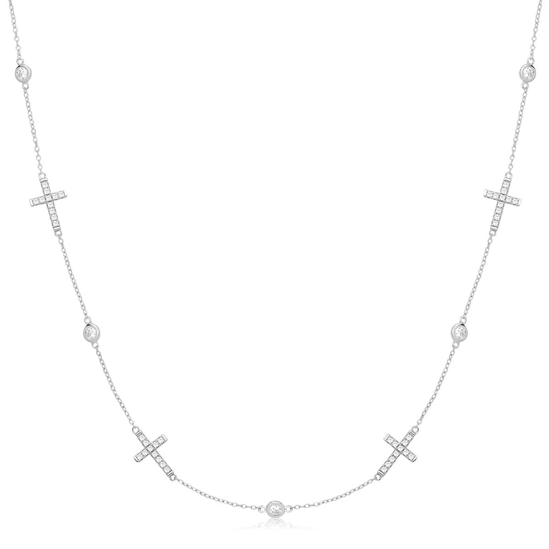 Sterling Silver Cross Station Chain