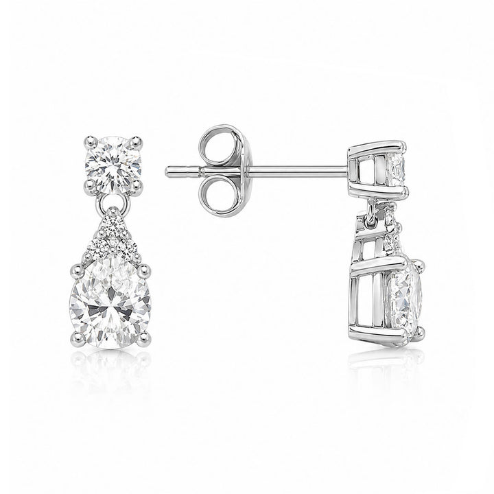 Sterling Silver Cubic Zirconia Drop Earrings
