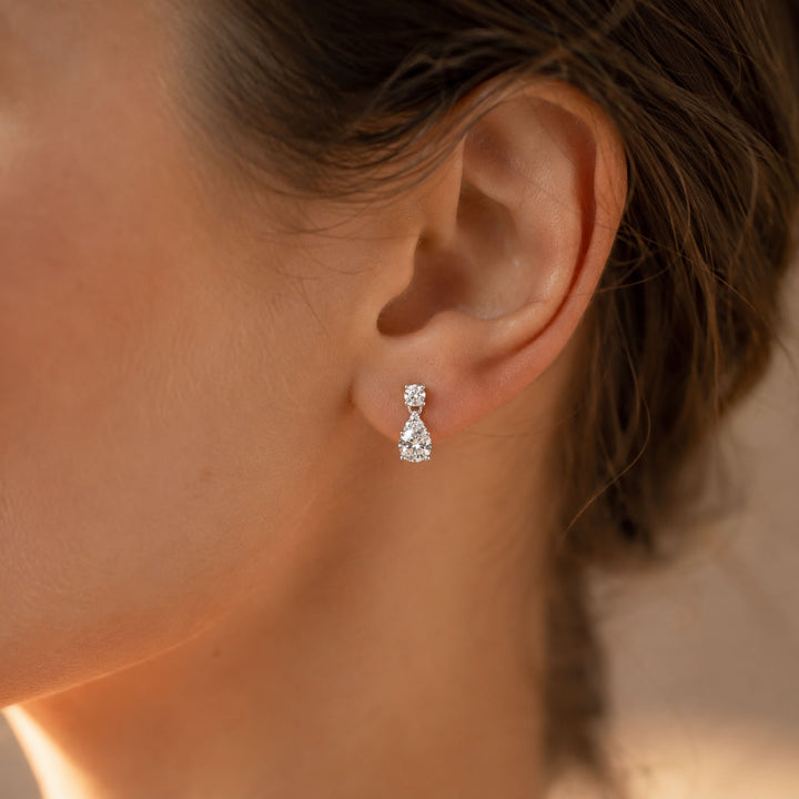 Sterling Silver Cubic Zirconia Drop Earrings