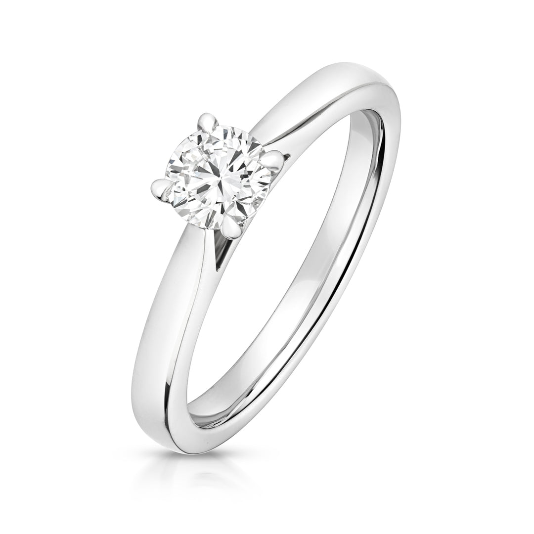 Silver Lab Created Diamond Engagement Ring