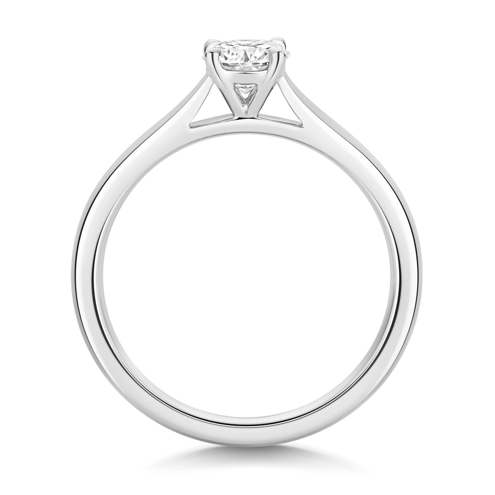 Silver Lab Created Diamond Engagement Ring