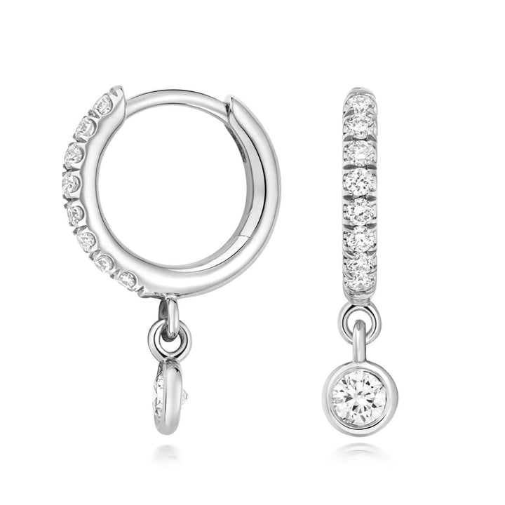 Silver Lab Diamond Hoop Earrings