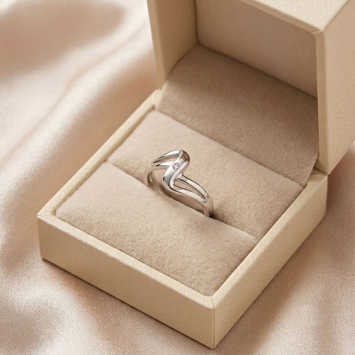 Silver Diamond Wave Ring
