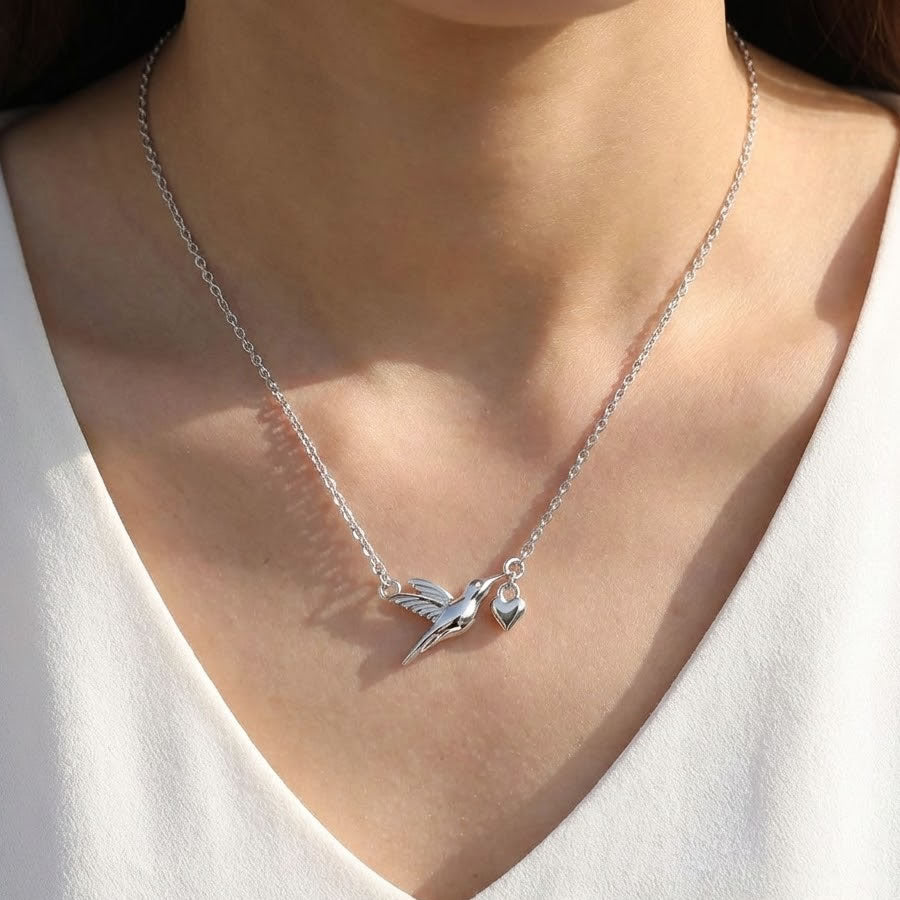 Sterling Silver Hummingbird Necklace