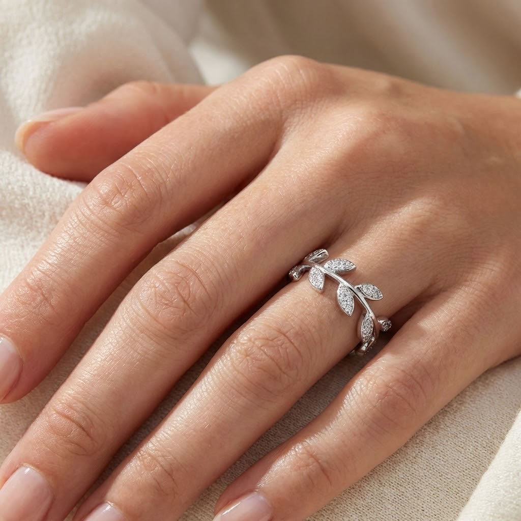Silver Olive Leaf Ring