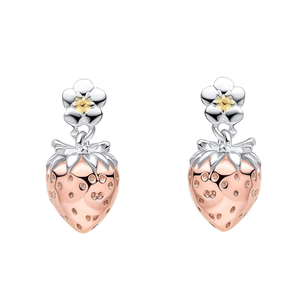 Silver Strawberry Earrings
