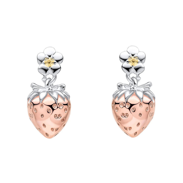 Silver Strawberry Earrings