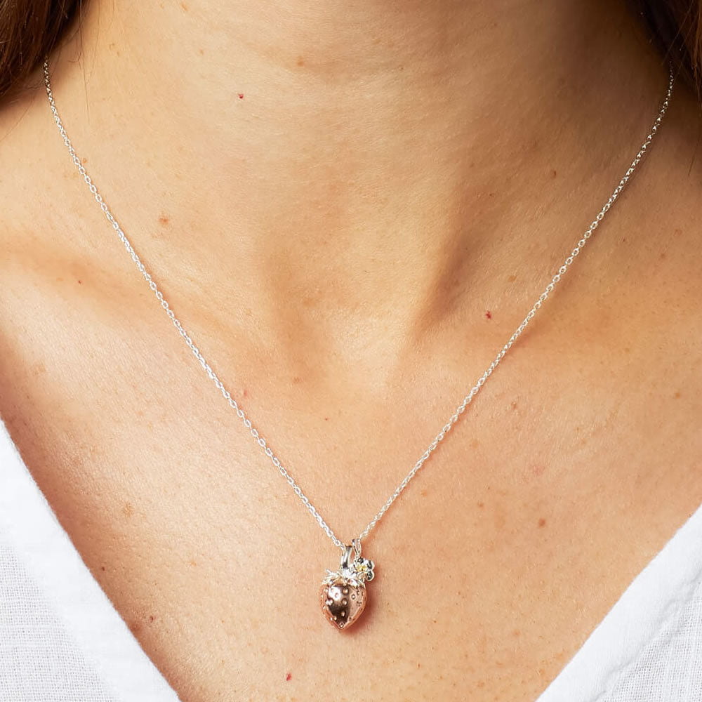 Sterling Silver Strawberry Necklace