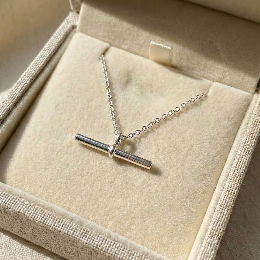 Silver T-Bar Belcher Chain Necklace