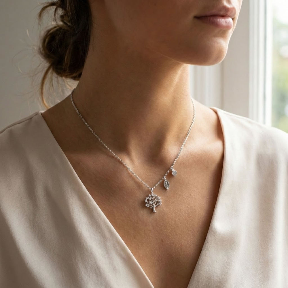 Sterling Silver Tree Charm Necklace