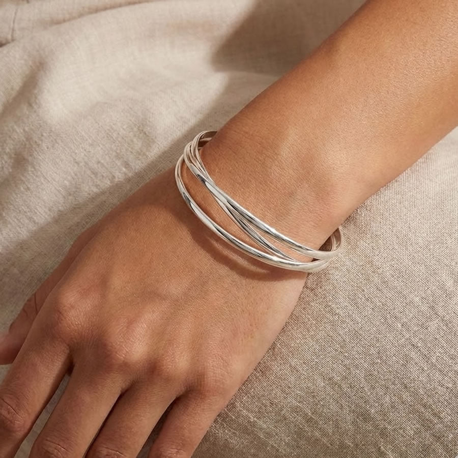 Sterling Silver Triple Bangle