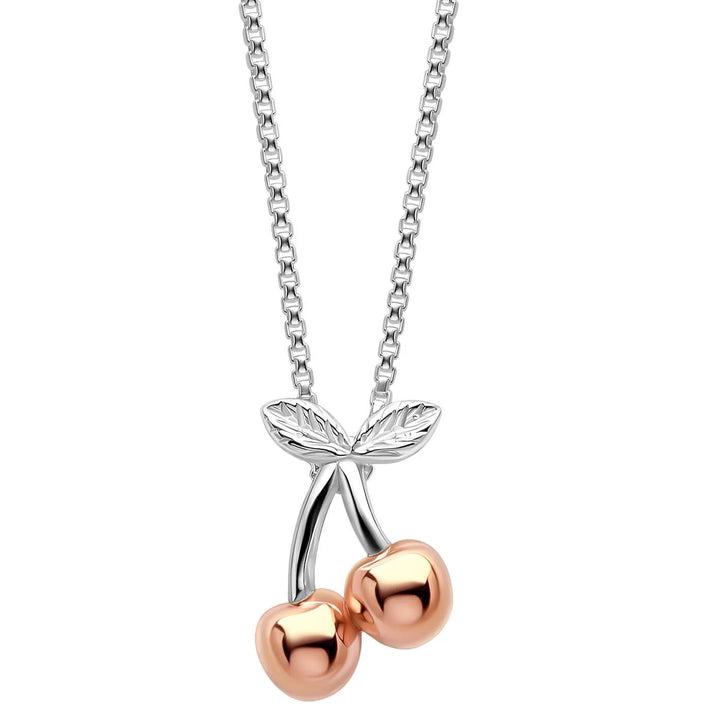 Silver & Rose Gold Cherry Necklace