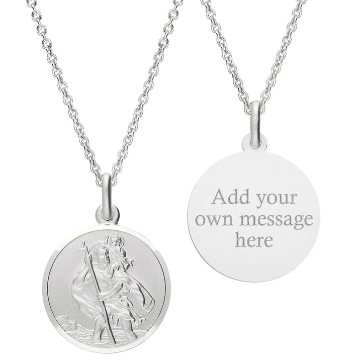 Men's Personalised Silver St Christopher Pendant