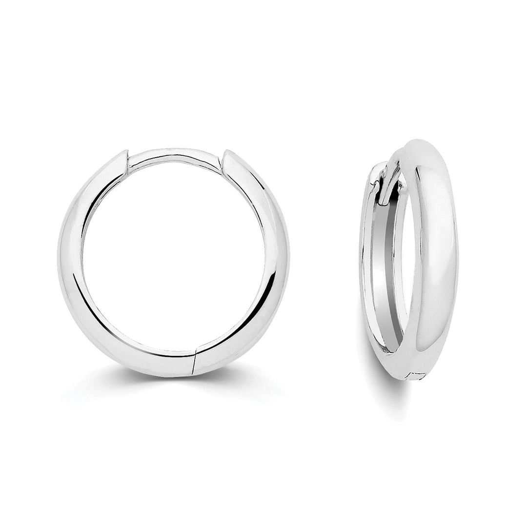 Silver Small Hinged Clicker Hoop Earrings